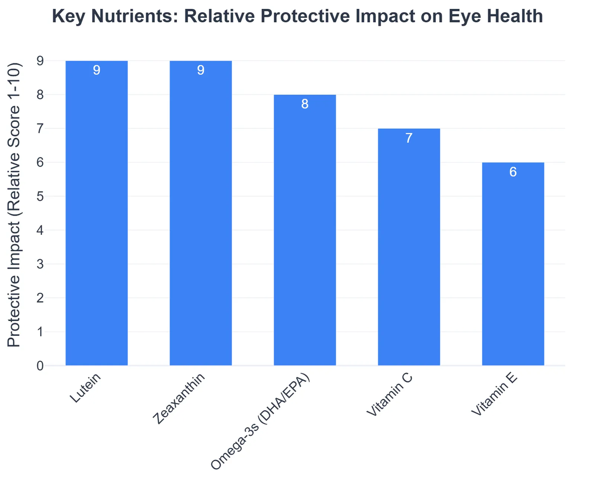 Key Nutrients: Relative Protective Impact on Eye Health