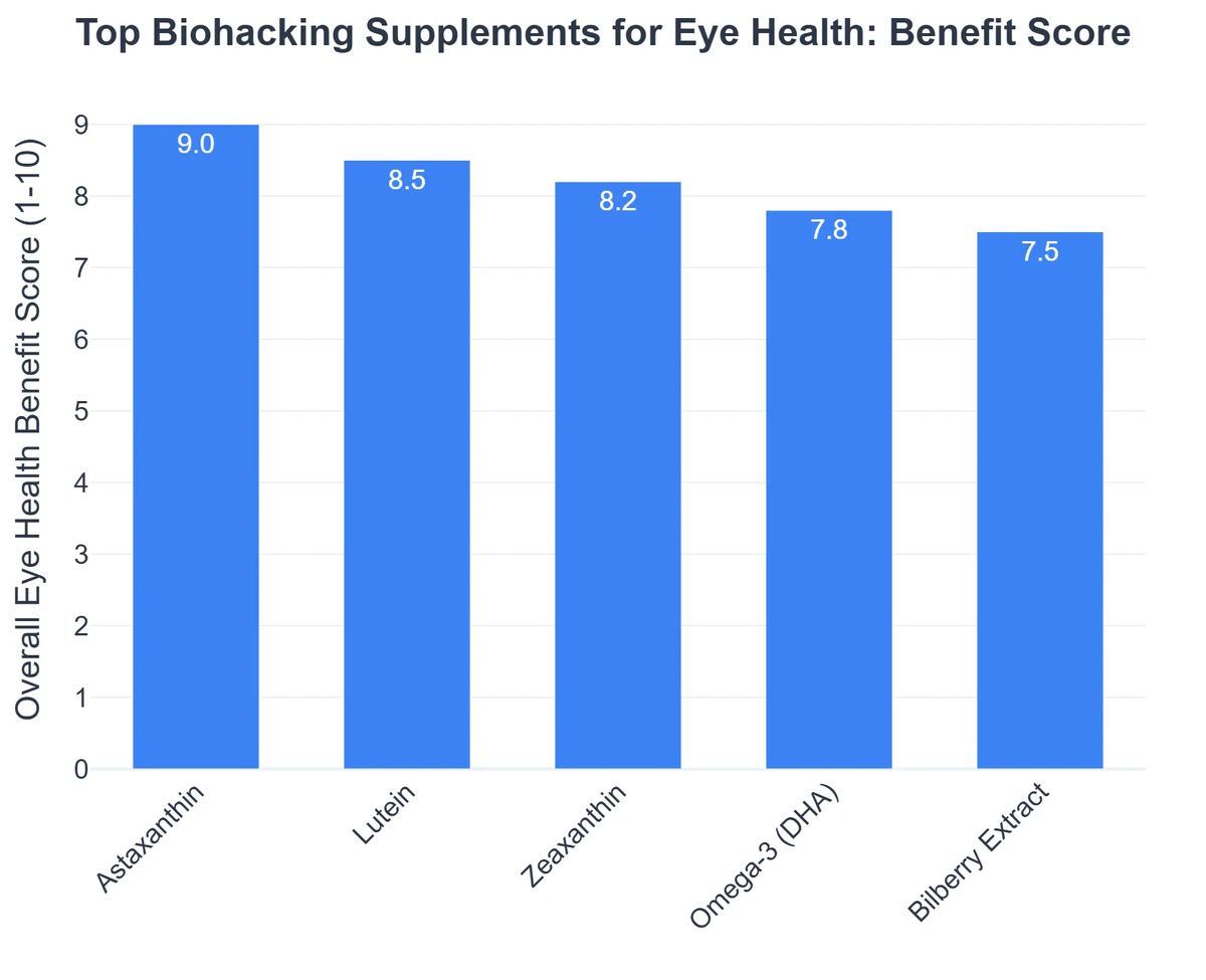 Top Biohacking Supplements for Eye Health: Benefit Score