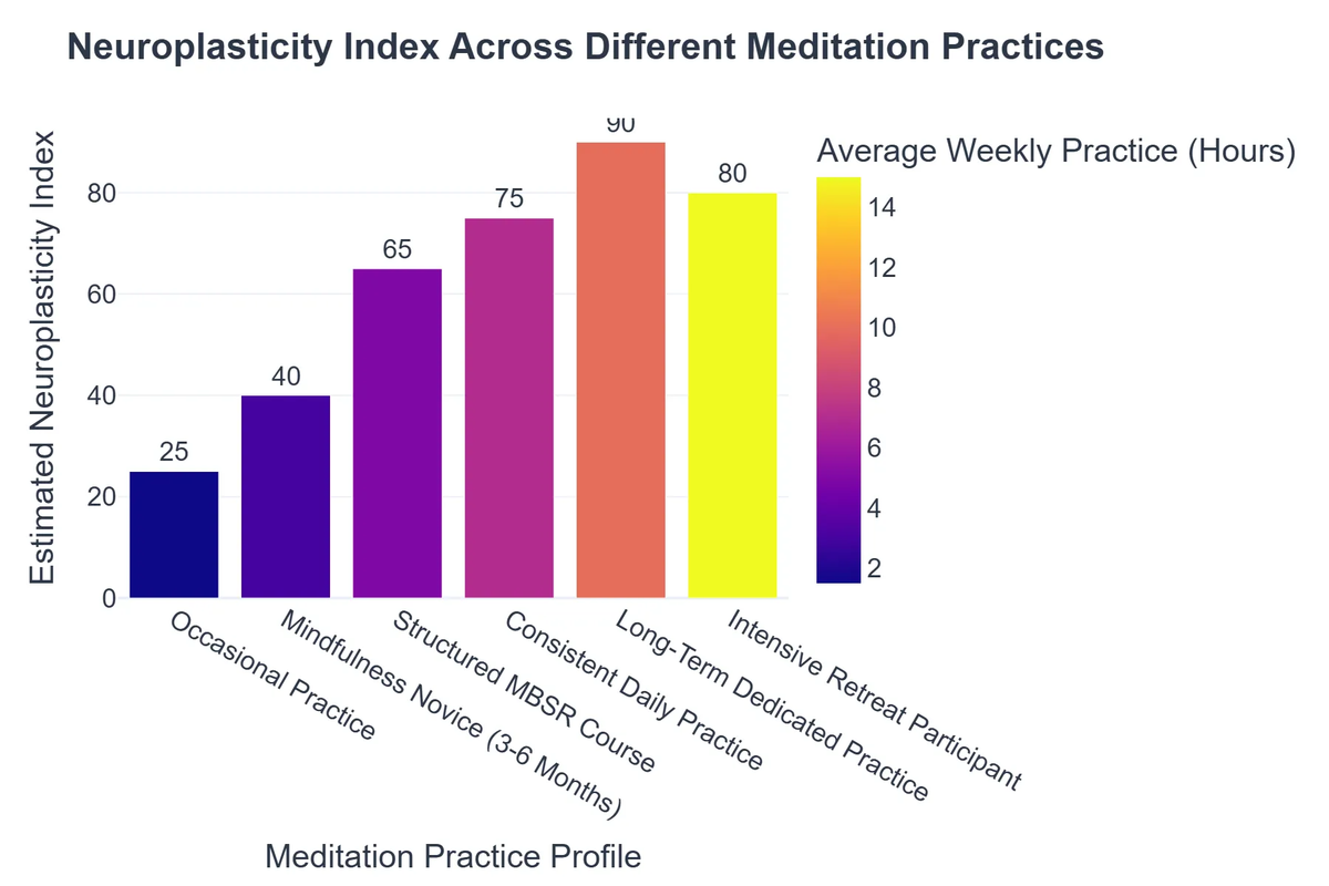 Neuroplasticity Index Across Different Meditation Practices