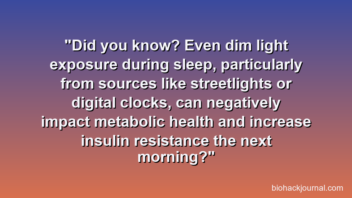 Did you know? Even dim light exposure during sleep, particularly from sources like streetlights or digital clocks, can negatively impact metabolic health and increase insulin resistance the next morning?