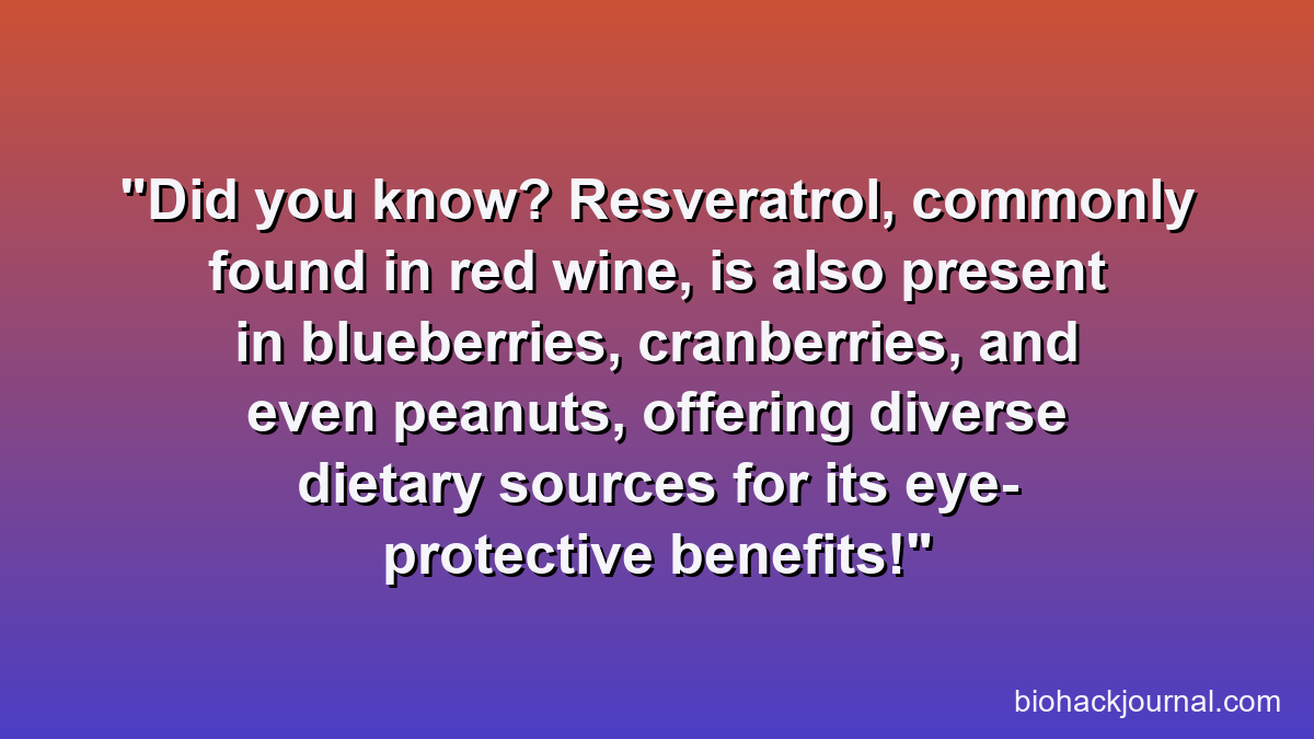 Did you know? Resveratrol, commonly found in red wine, is also present in blueberries, cranberries, and even peanuts, offering diverse dietary sources for its eye-protective benefits!