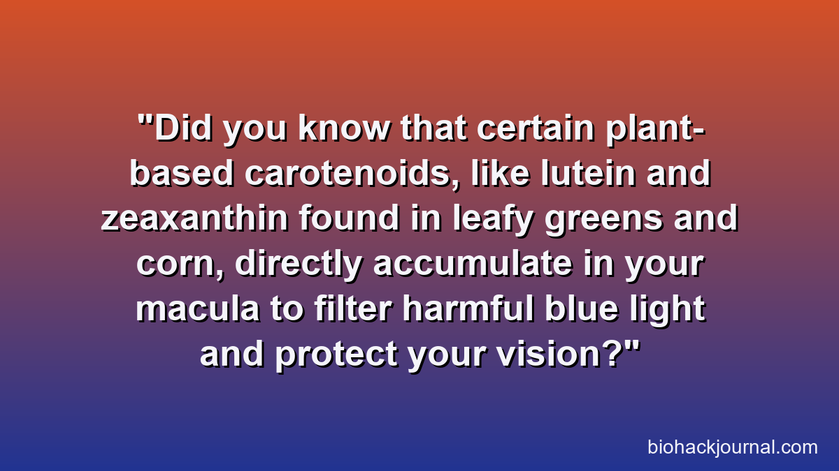 Did you know that certain plant-based carotenoids, like lutein and zeaxanthin found in leafy greens and corn, directly accumulate in your macula to filter harmful blue light and protect your vision?