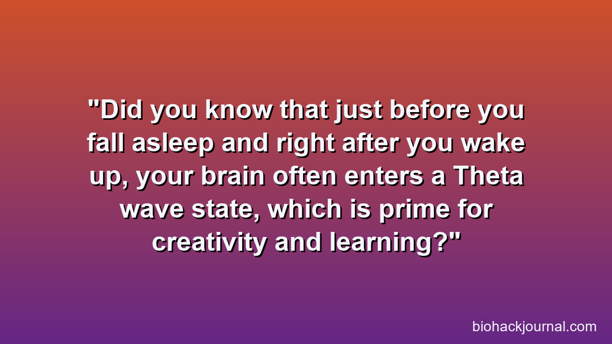 Did you know that just before you fall asleep and right after you wake up, your brain often enters a Theta wave state, which is prime for creativity and learning?