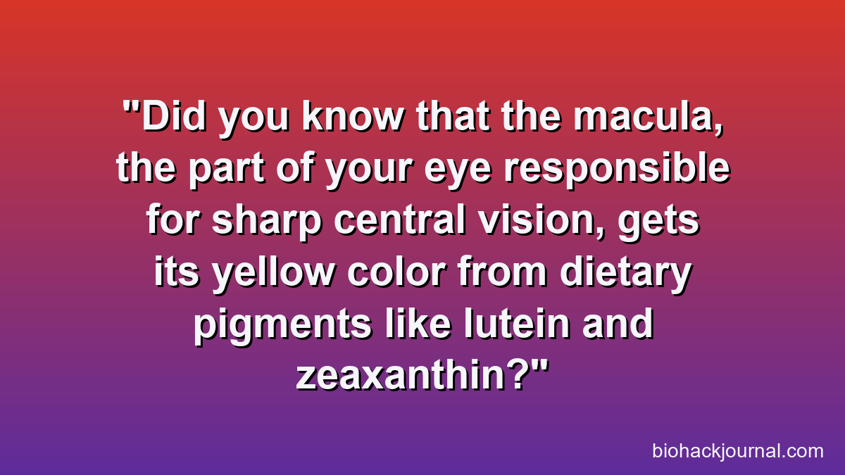 Did you know that the macula, the part of your eye responsible for sharp central vision, gets its yellow color from dietary pigments like lutein and zeaxanthin?