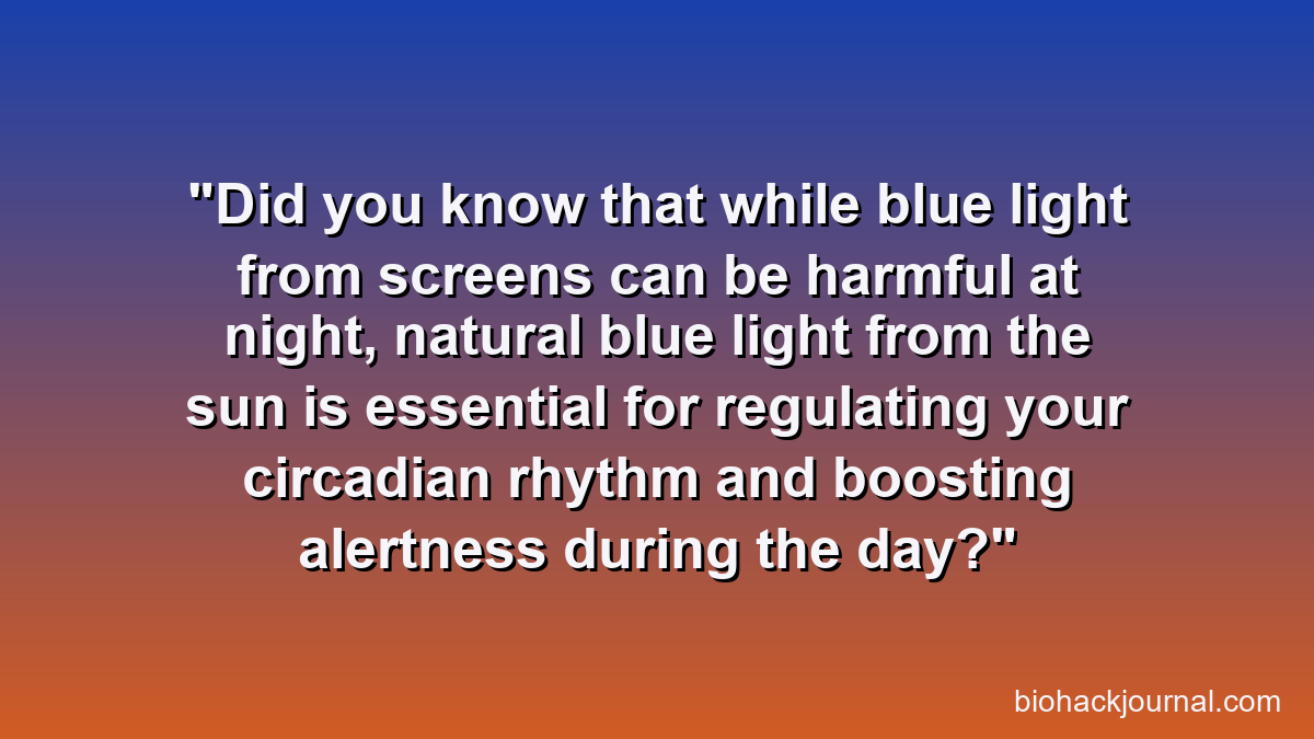 Did you know that while blue light from screens can be harmful at night, natural blue light from the sun is essential for regulating your circadian rhythm and boosting alertness during the day?