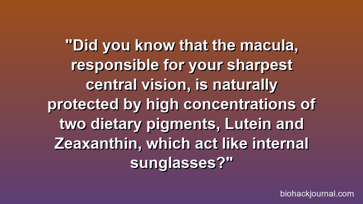 Did you know that the macula, responsible for your sharpest central vision, is naturally protected by high concentrations of two dietary pigments, Lutein and Zeaxanthin, which act like internal sunglasses?