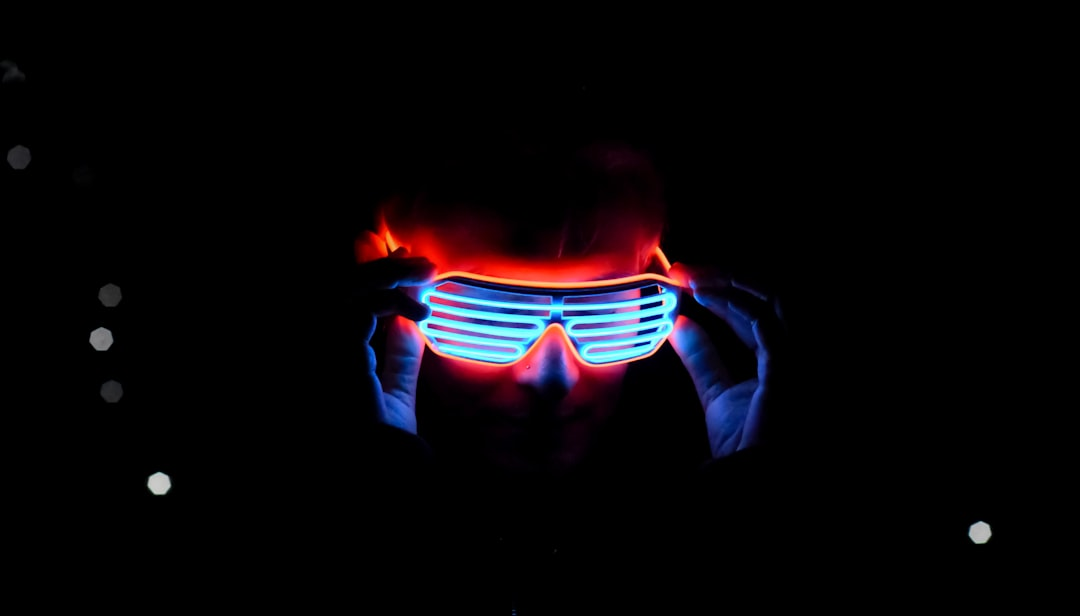 A close-up of a calm, clear human eye, with a transparent, subtly glowing barrier visibly filtering out harsh blue and UV light rays.