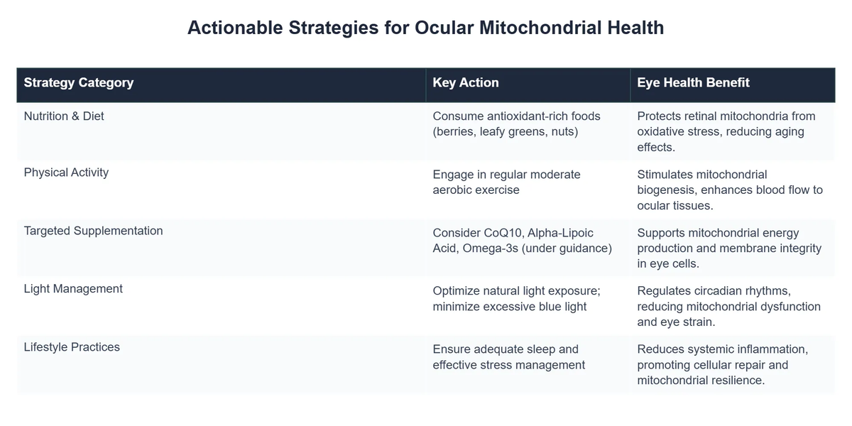 Actionable Strategies for Ocular Mitochondrial Health