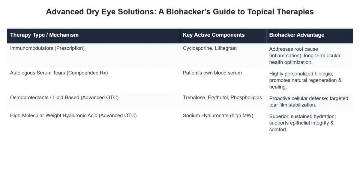 Advanced Dry Eye Solutions: A Biohacker's Guide to Topical Therapies
