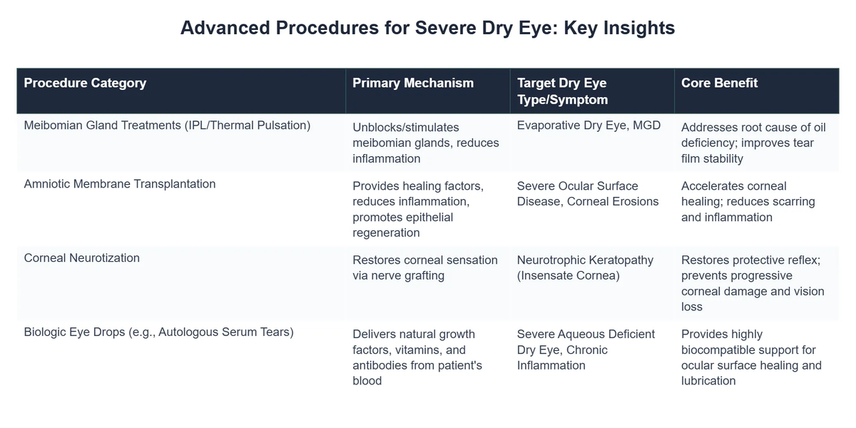 Advanced Procedures for Severe Dry Eye: Key Insights