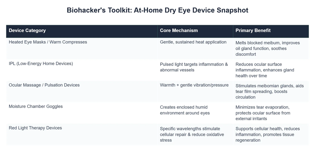Biohacker's Toolkit: At-Home Dry Eye Device Snapshot