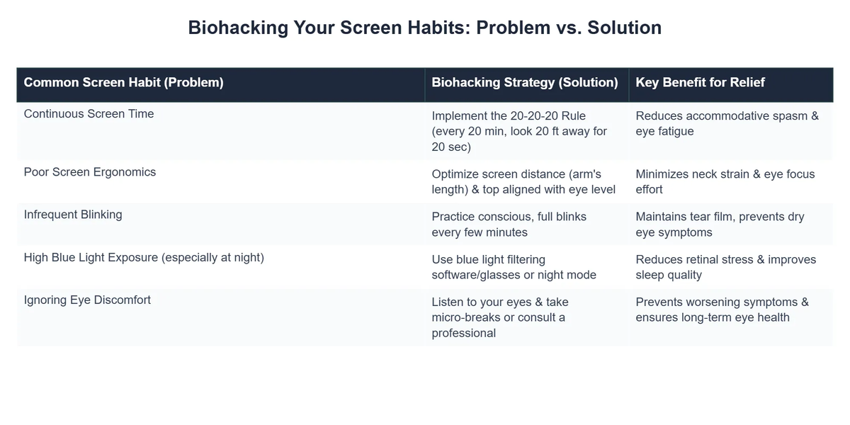 Biohacking Your Screen Habits: Problem vs. Solution