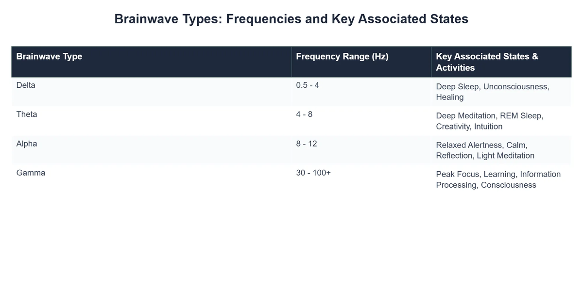 Brainwave Types: Frequencies and Key Associated States