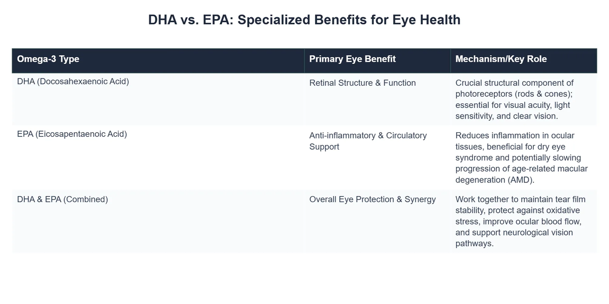 DHA vs. EPA: Specialized Benefits for Eye Health