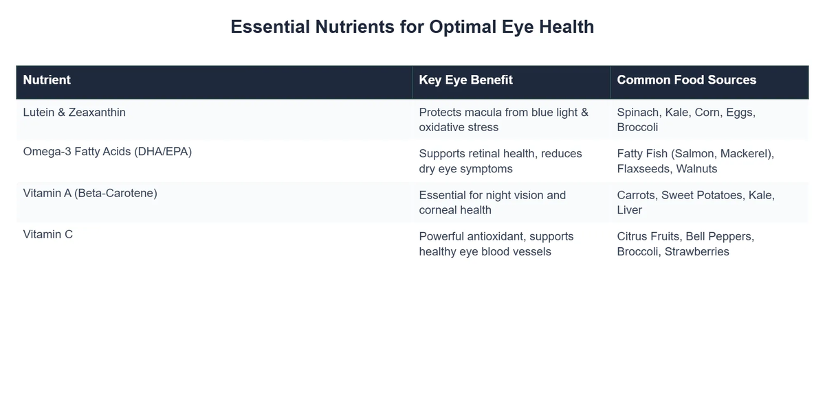 Essential Nutrients for Optimal Eye Health