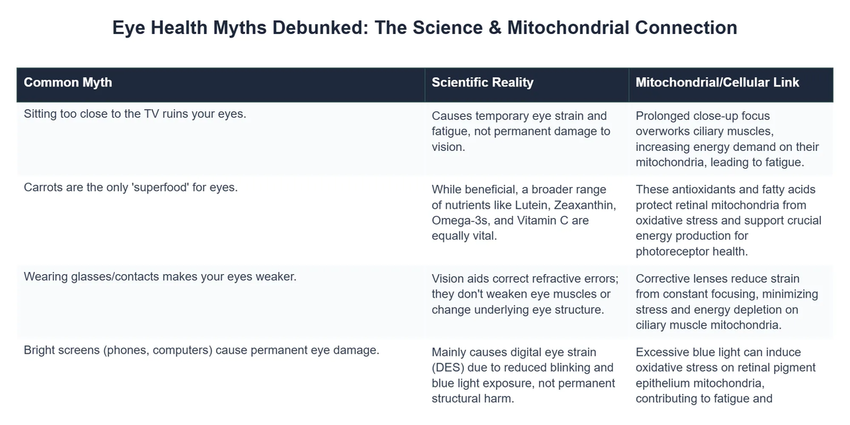 Eye Health Myths Debunked: The Science & Mitochondrial Connection