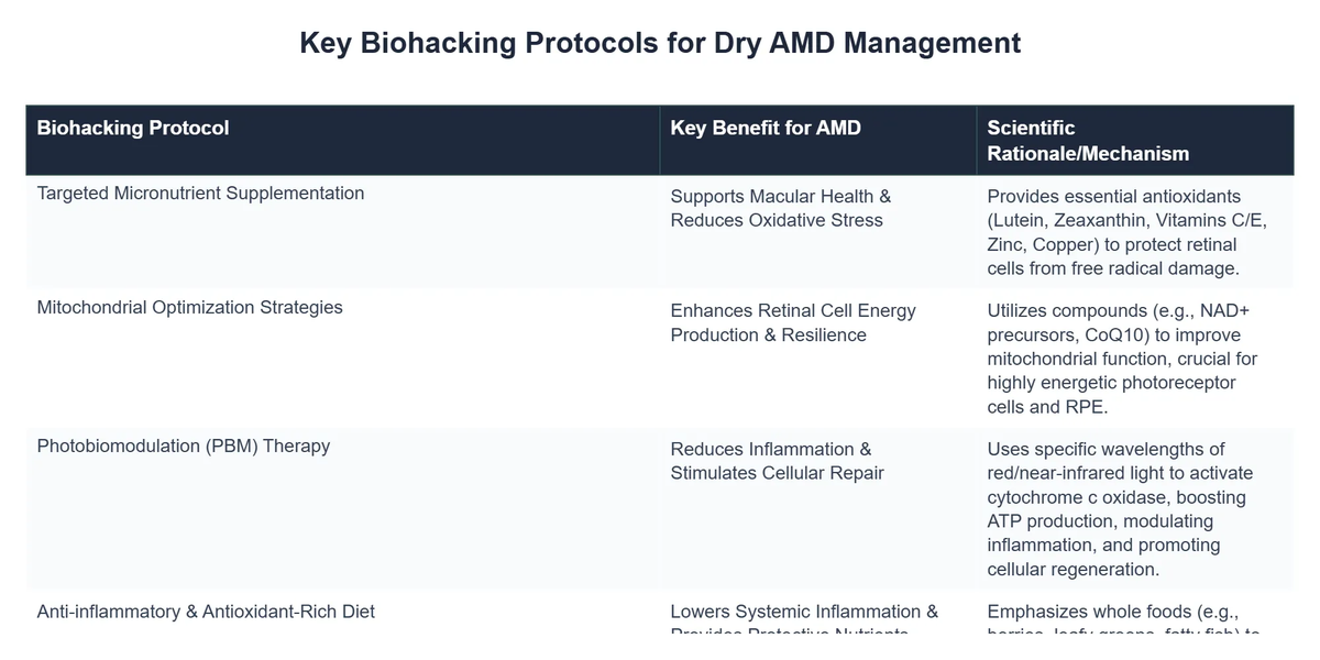 Key Biohacking Protocols for Dry AMD Management
