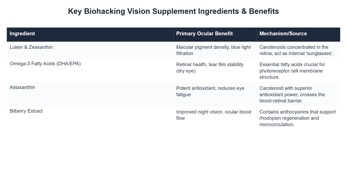 Key Biohacking Vision Supplement Ingredients & Benefits