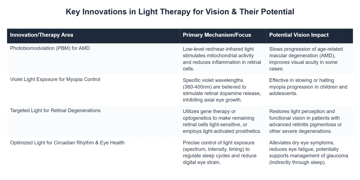 Key Innovations in Light Therapy for Vision & Their Potential
