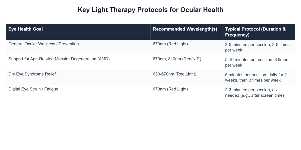 Key Light Therapy Protocols for Ocular Health