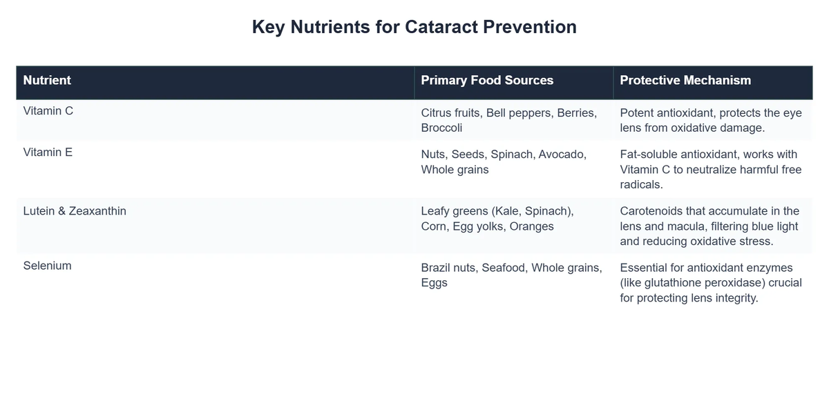 Key Nutrients for Cataract Prevention