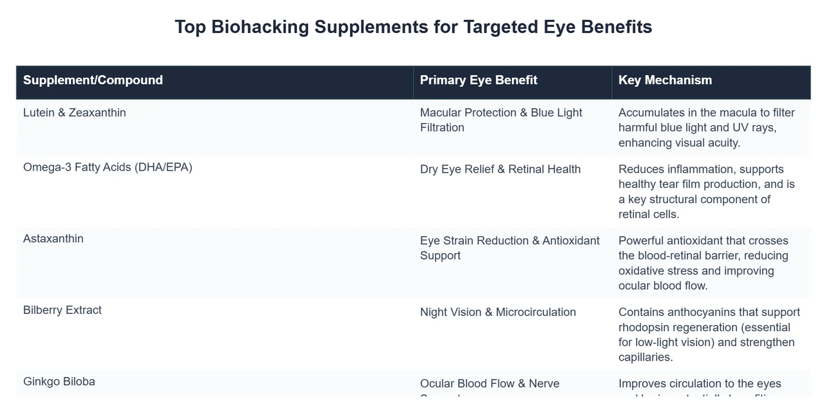 Top Biohacking Supplements for Targeted Eye Benefits