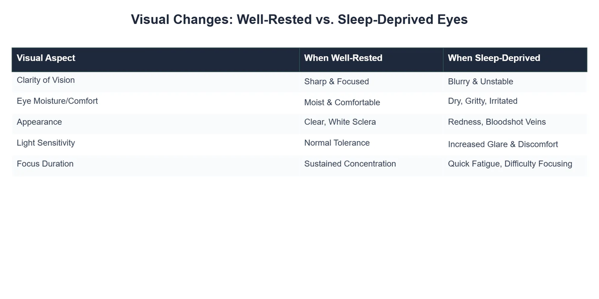 Visual Changes: Well-Rested vs. Sleep-Deprived Eyes