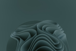 Smooth, undulating teal and blue-green abstract layers evoke complex mental processes, representing improved memory and cognitive performance.