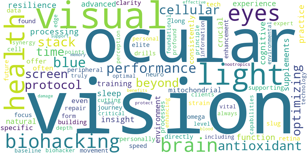 Word cloud for article: Advanced Biohacking Vision Stacks: Cutting-Edge Protocols for Elite Ocular Performance