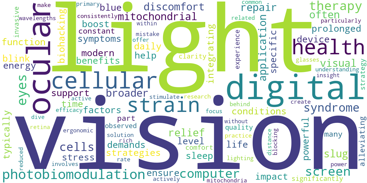 Word cloud for article: Alleviating Digital Eye Strain & Computer Vision Syndrome with Photobiomodulation