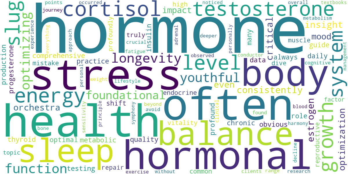 Word cloud for article: Balancing the Bio-Orchestra: Hormone Optimization for Youthful Longevity