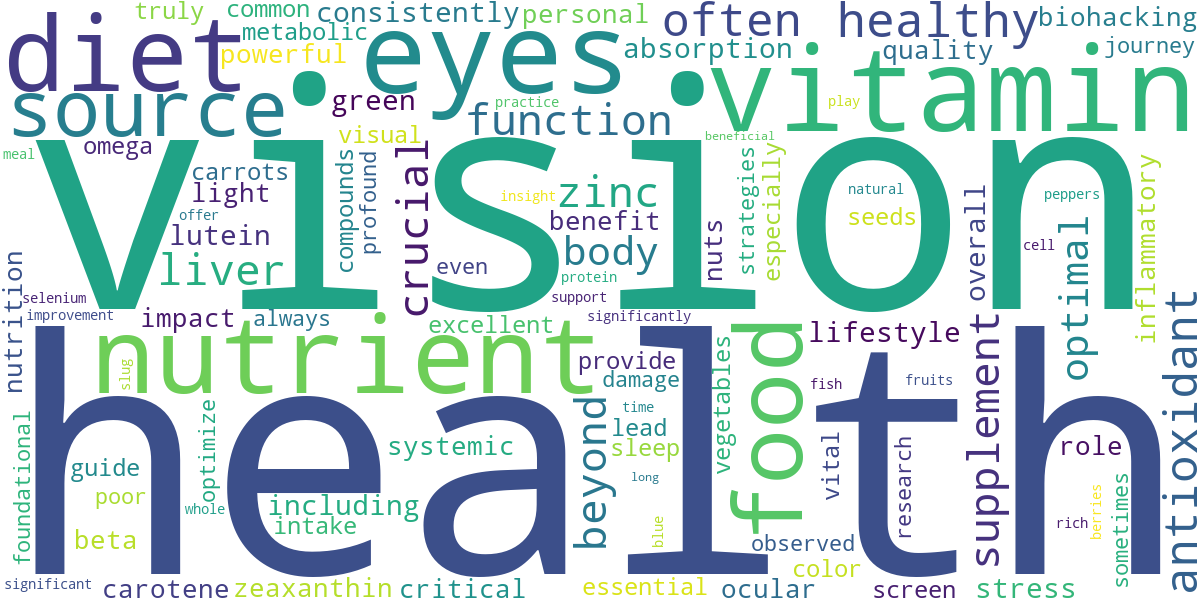 Word cloud for article: Beyond Carrots: The Ultimate Diet & Nutrition Guide for Optimal Eye Health