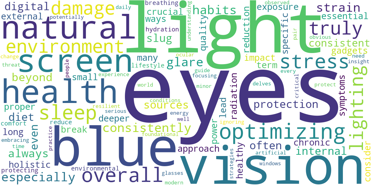 Word cloud for article: Beyond Gadgets: Natural Ways to Protect Your Eyes from Light Damage