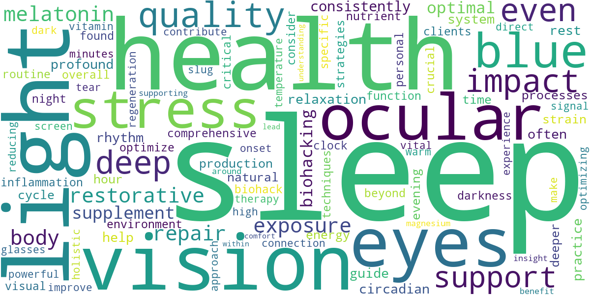 Word cloud for article: Biohacking Your Sleep for Optimal Eye Health: A Comprehensive Guide