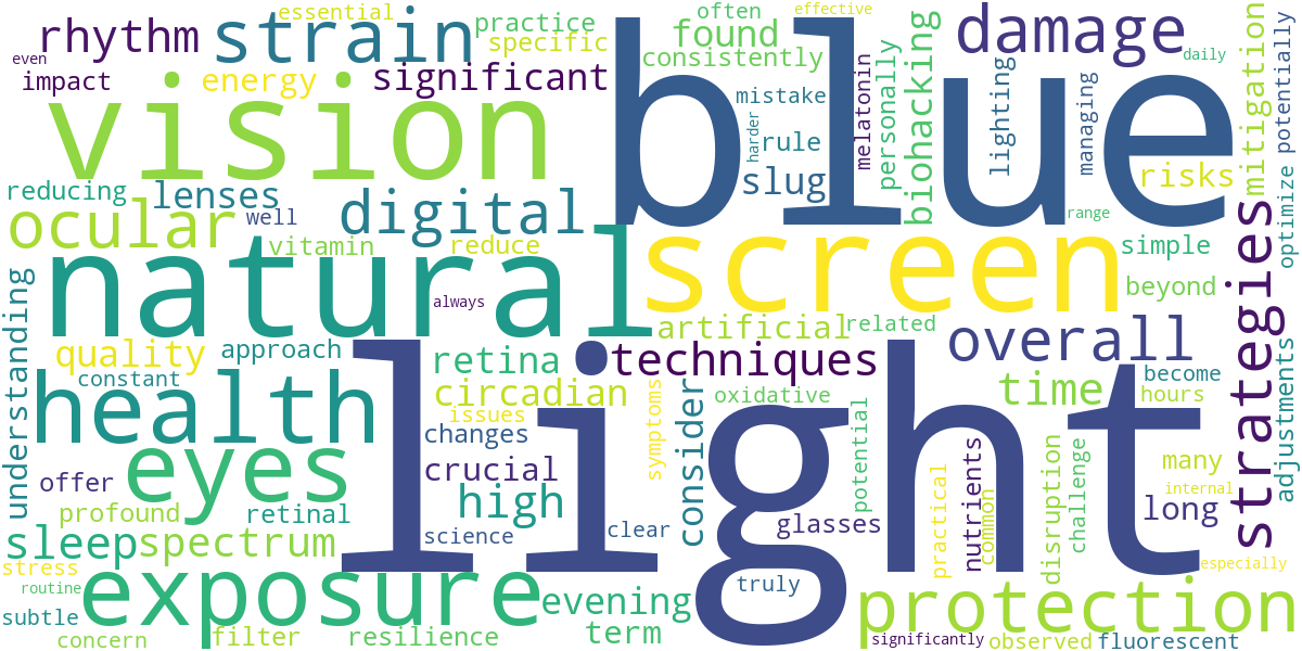 Word cloud for article: Blue Light Exposure & Your Eyes: Risks, Protection, and Natural Mitigation