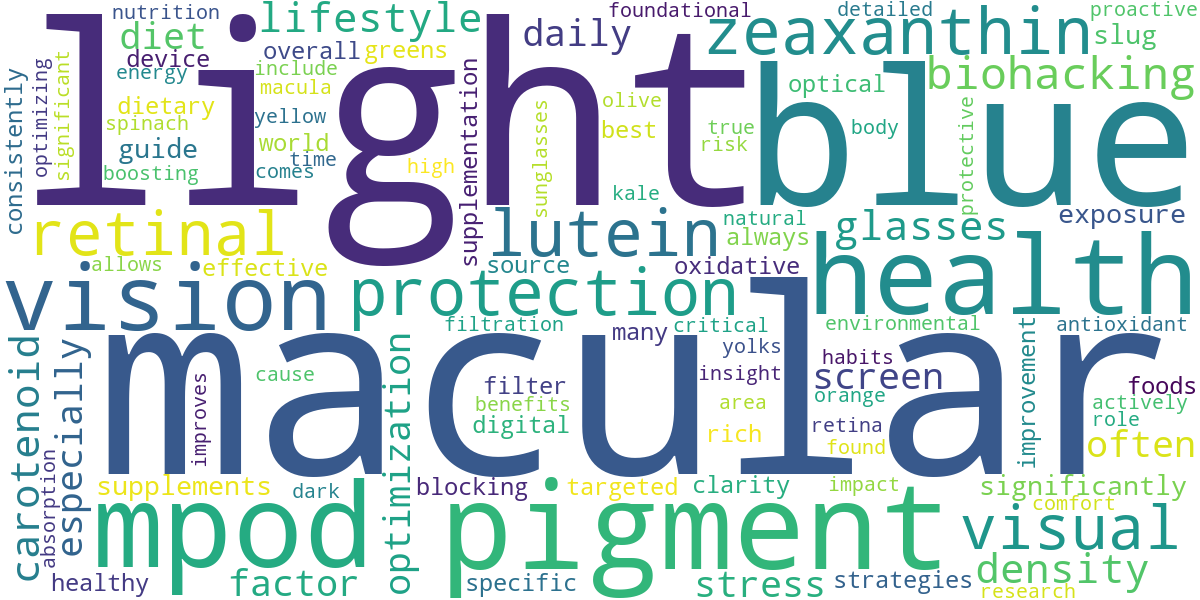 Word cloud for article: Boosting Macular Pigment Optical Density (MPOD): Key to Retinal Protection