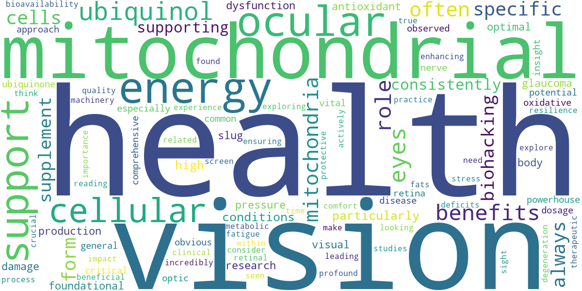 Word cloud for article: CoQ10 & Vision: Benefits for Ocular Mitochondrial Support