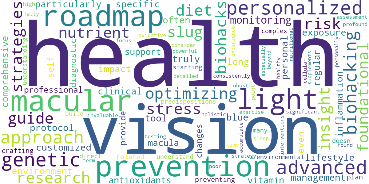 Word cloud for article: Creating Your Personalized AMD Prevention & Management Roadmap