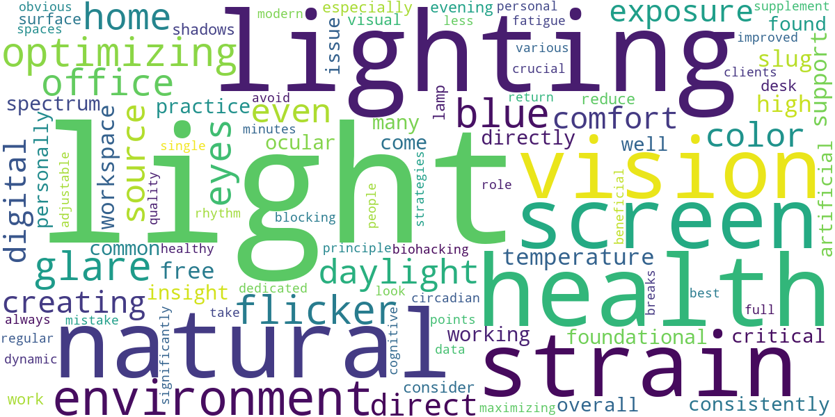 Word cloud for article: Creating an Eye-Healthy Environment: Optimizing Lighting for Your Home and Office