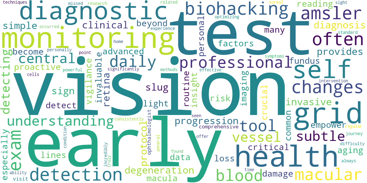 Word cloud for article: Detecting AMD Early: Understanding Diagnostic Tools and Self-Monitoring