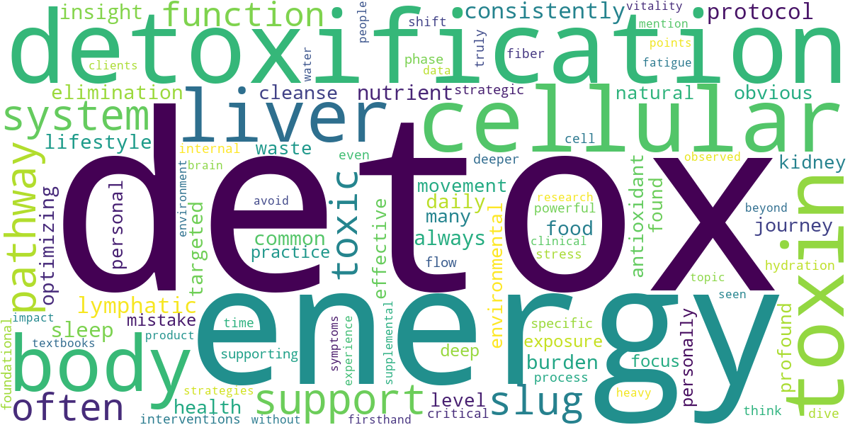 Word cloud for article: Detoxifying for Energy: Eliminating Toxins to Boost Cellular Function