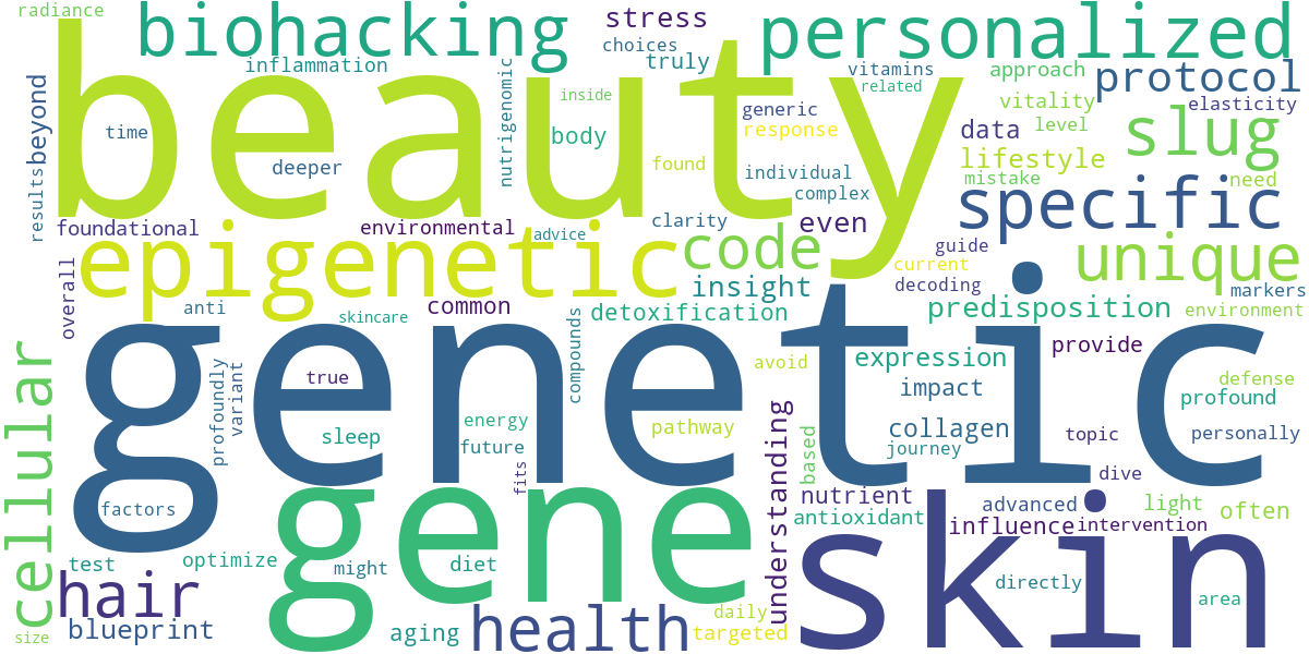 Word cloud for article: Genetic Biohacking: Personalized Protocols for Your Unique Beauty Code