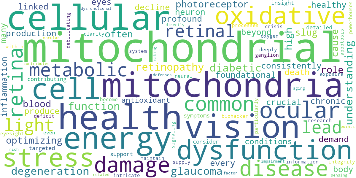 Word cloud for article: How Mitochondrial Dysfunction Leads to Common Eye Diseases