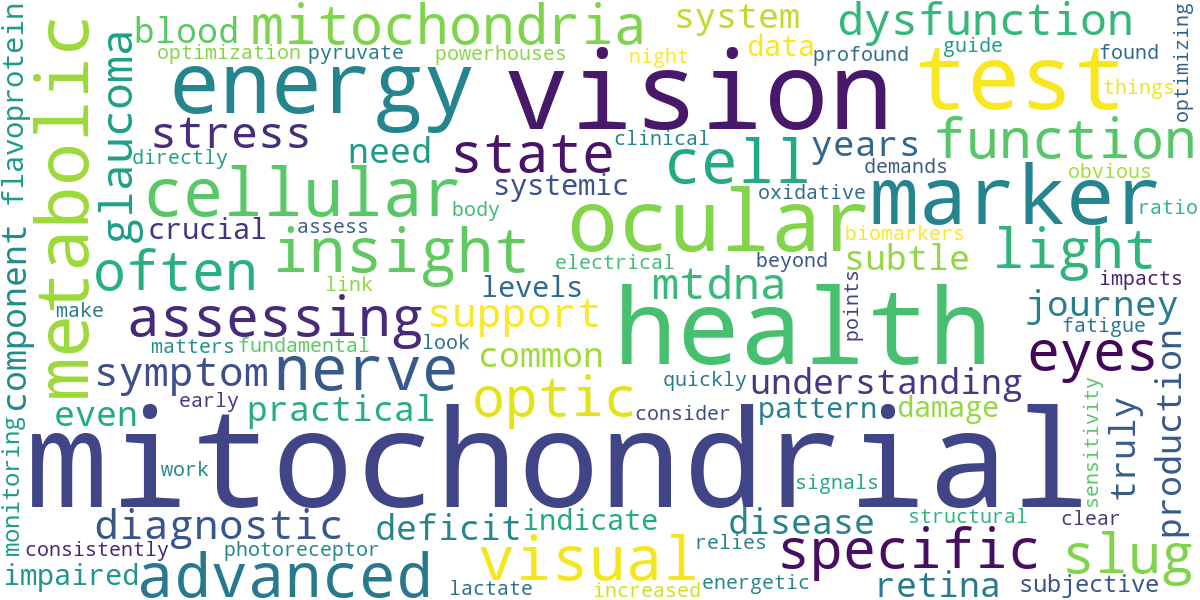 Word cloud for article: How to Assess Your Ocular Mitochondrial Health: Tests & Markers