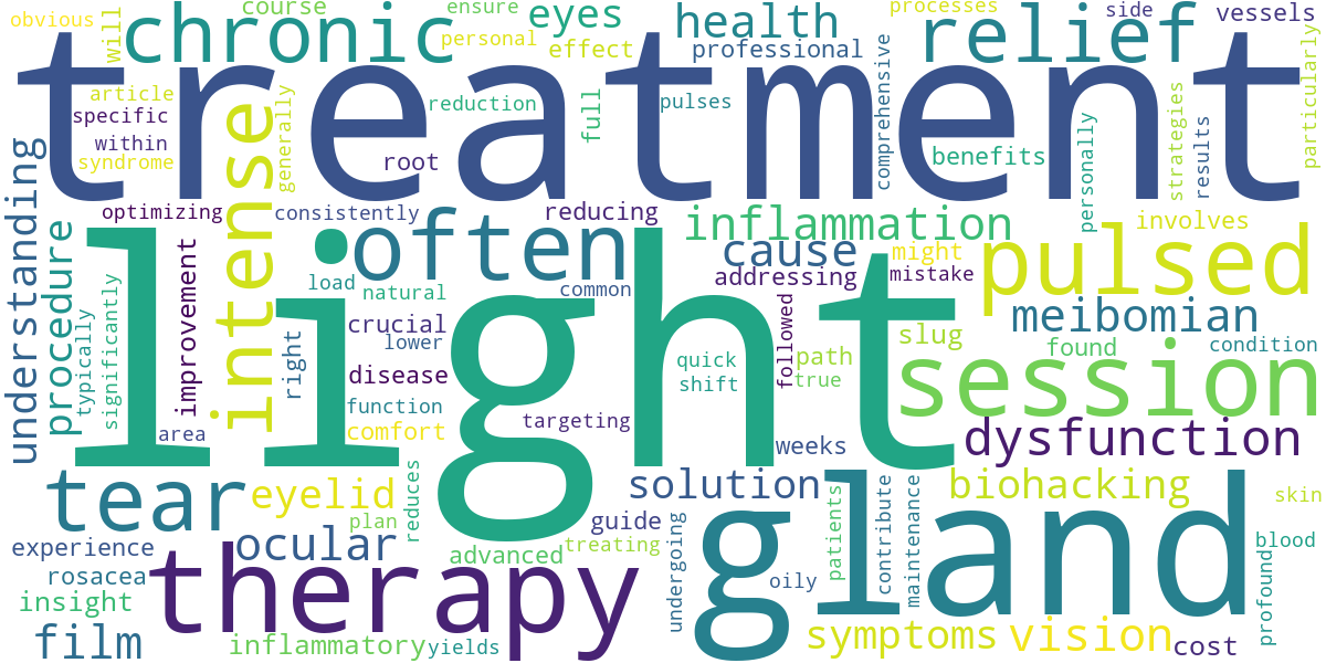 Word cloud for article: IPL for Dry Eye: Understanding Intense Pulsed Light Therapy for Chronic Relief