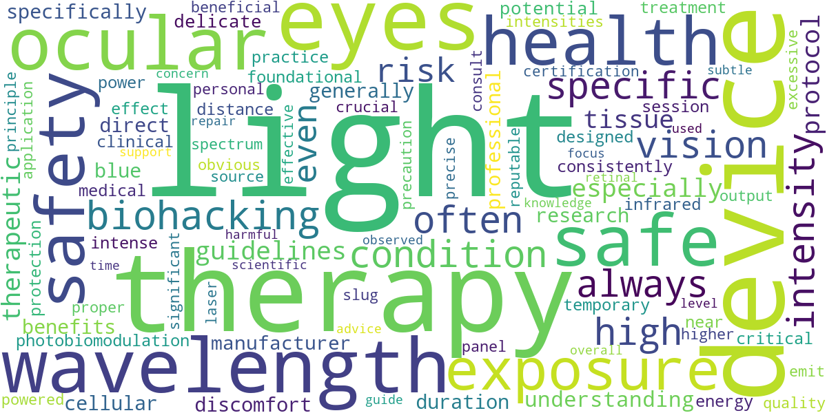 Word cloud for article: Is Light Therapy Safe for Eyes? Risks, Precautions & Guidelines