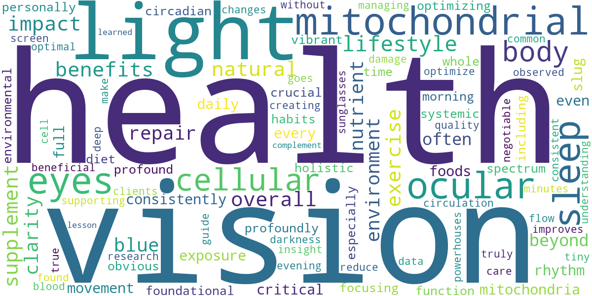 Word cloud for article: Lifestyle Hacks for Optimal Ocular Mitochondrial Health: Beyond Supplements