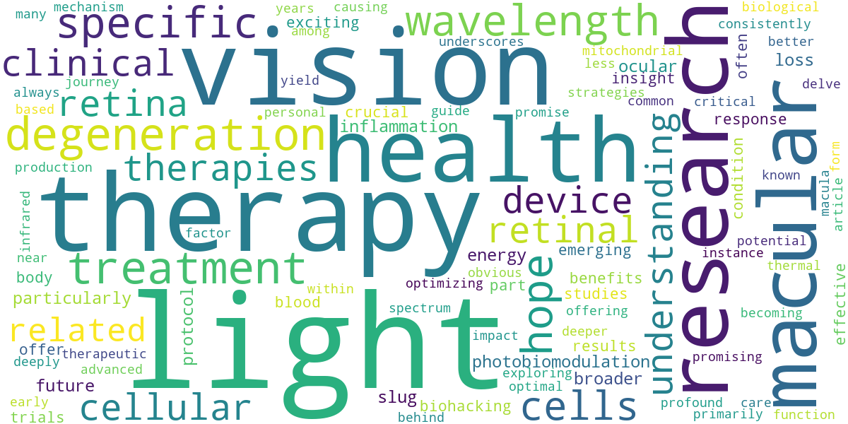 Word cloud for article: Light Therapy for Age-Related Macular Degeneration (AMD): Research & Hope