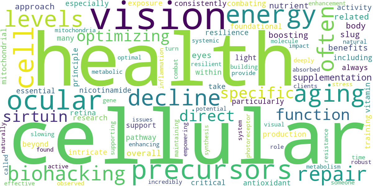 Word cloud for article: NAD+ Precursors: Boosting Cellular Energy to Combat Ocular Aging