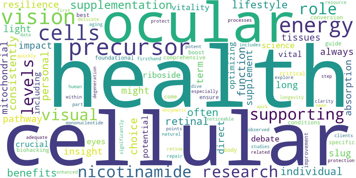 Word cloud for article: NMN vs. NR for Eye Health: Which NAD+ Precursor is Best for Your Vision?